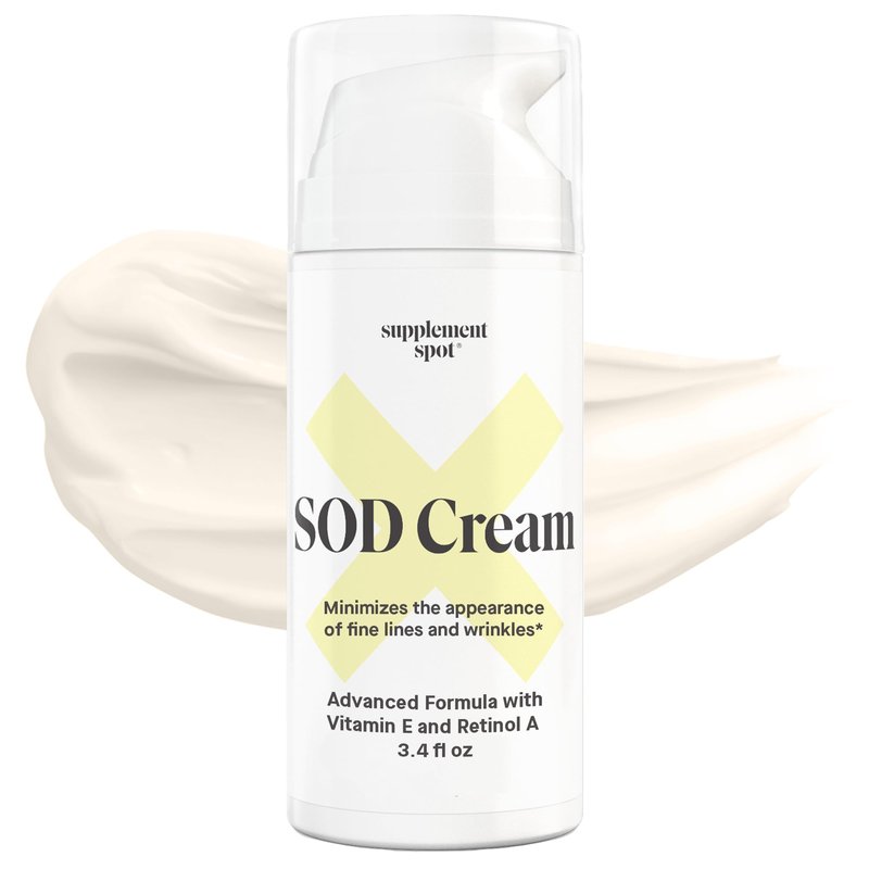 Supplement Spot Superoxide Dismutase (SOD) Anti-Aging Cream - Face Moisturizer for Fine Lines & Wrinkles, Smooth & Firm Skin, Youthful Glow, Antioxidant-Rich Skincare, 3.4 oz