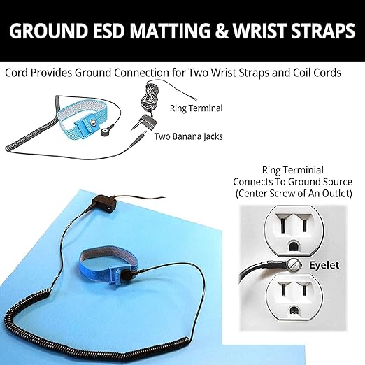 RubberStat Dual Layer ESD Workstation Rubber, Soldering, Cell Phone Repair - 48"x50' Blue