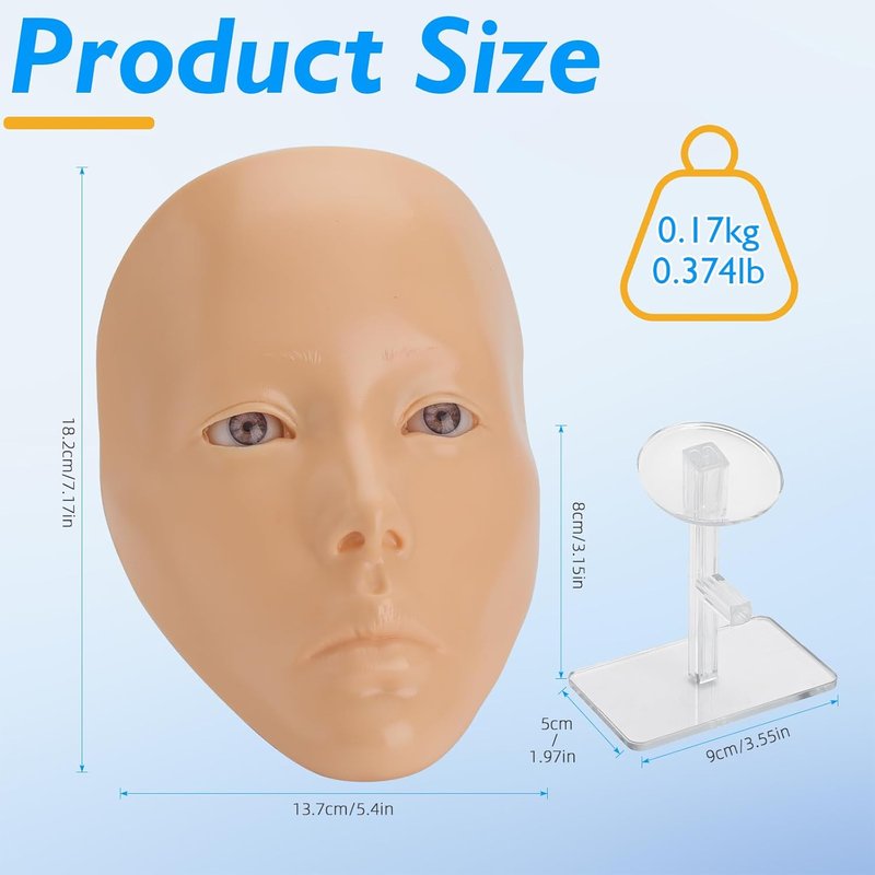 Silicone Makeup Practice Face Board - 5D Reusable Training Model for Beginners | Ideal for Eyeshadow Techniques