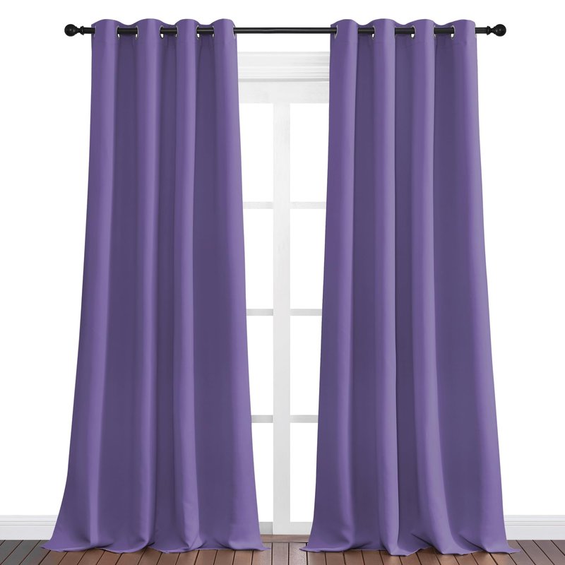 NICETOWN Lilac Purple Blackout Curtains 102" Long, 55" Wide, 2 Pieces for Office, Dining, Guest Room - Sound Reducing, Heat and Cold Block Panels for Modern Decorative