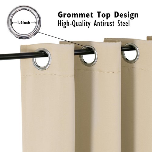 ChrisDowa Blackout Curtains 84 inches Long for Bedroom - 2 Panels Set Grommet Thermal Insulated Room Darkening Curtains for Living Room (Biscotti Beige, 52 x 84 Inch)