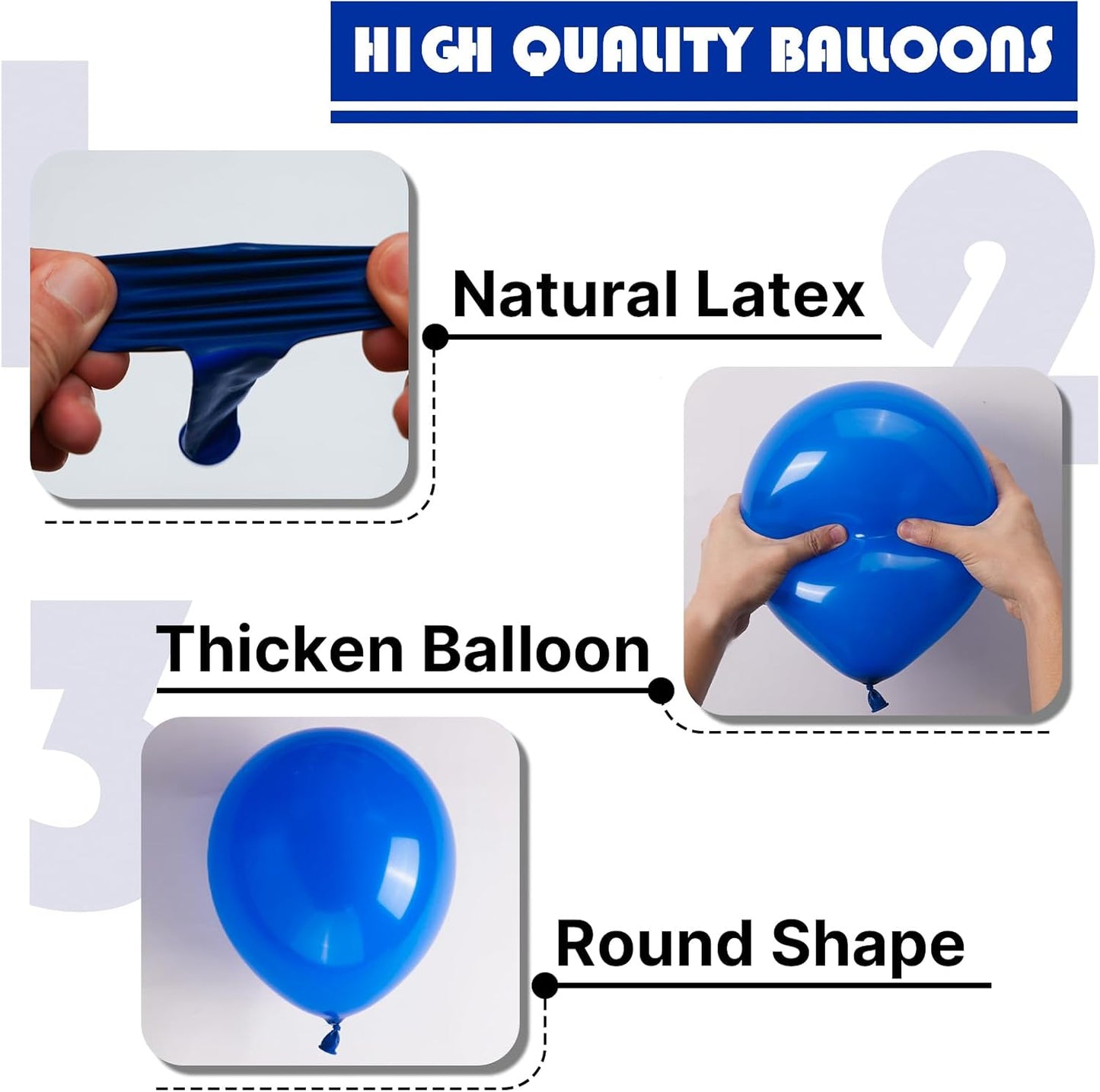 PartyWoo Royal Blue Balloons - 152-Piece Arch Kit for Baby Showers & Graduations | 5-12 Inch Sizes