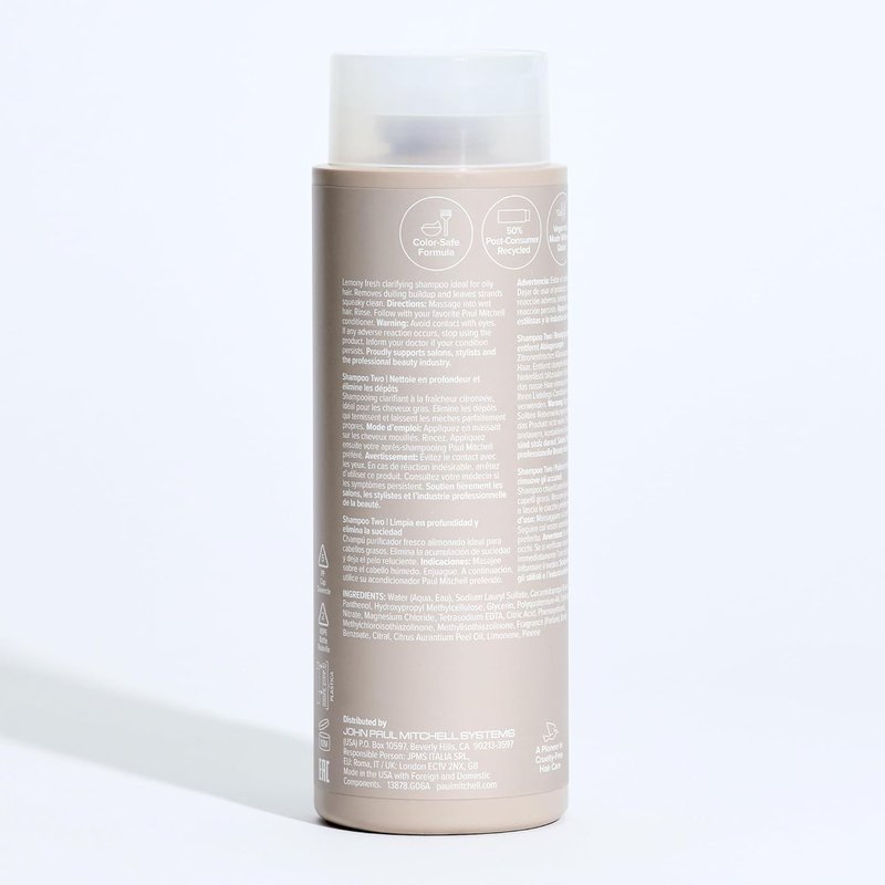 Paul Mitchell Shampoo Two, Clarifying Shampoo, Deep Cleanses + Removes Buildup, For All Hair Types, Especially Oily Hair, 10.14 fl. oz.