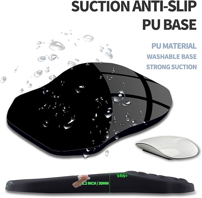Gleamtide Ergonomic Raised Mouse Pad Wrist Support with Bilateral Slope Memory Foam Mousepad for Wrist Rest and Carpal Tunnel Pain Relief 11.8x7.9〃Flowers Bloom and Fade