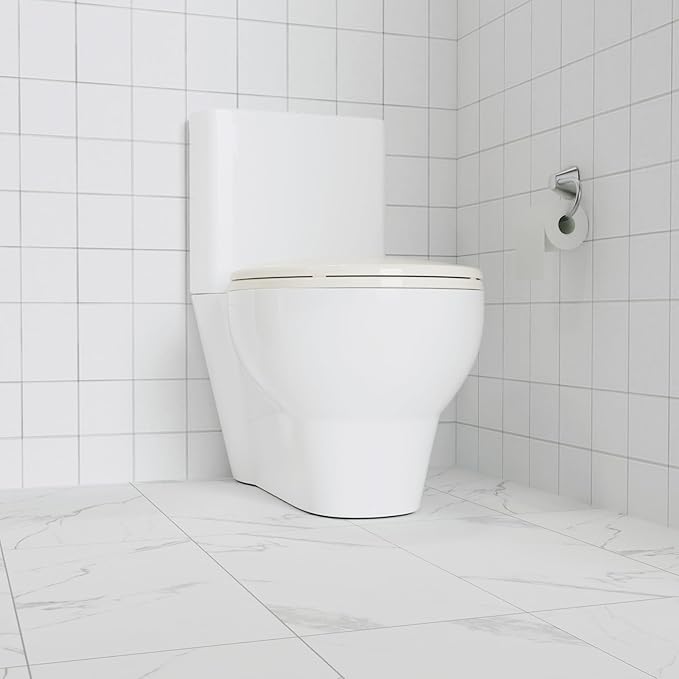 Slow Close & Quiet Commercial Toilet Seat 17" Round â Quick-Release Hinges, Durable Polypropylene, Grip-Tight Bumpers, Mark-Resistant, Soft Close Lid, Easy Install & Clean, for Business