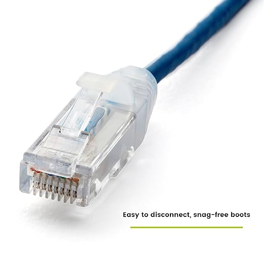 TRUECABLE Cat6 Component Rated Patch Cable, Unshielded (U/UTP), 2ft, Blue, 28AWG Stranded Pure Copper, Snagless 10G High-Speed Ethernet Cable, PoE++ 4PPoE 100W, UL Listed, RoHS-3, 1 Pack