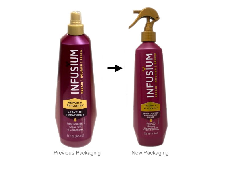 Infusium Professional Shampoo 13.5 oz, Conditioner 13.5 oz, and Leave-In Treatment 11 oz Set - Repair & Replenish - 3 Bottles
