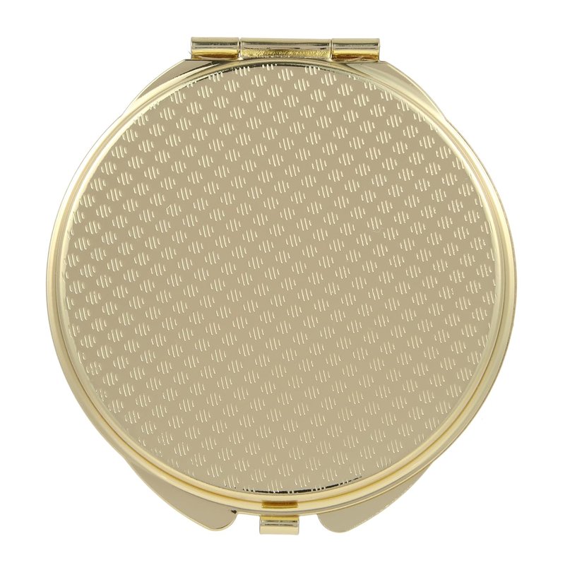 FORTUNA Tokyo Compact Mirror, Nishijin Textile Silk Hand Mirror, Double-Sided Mirror, Magnifier, Made in Japan, Round Size, Mt. Fuji and Cherry Blossom Pattern -18, Hokusai (Black/Gold)