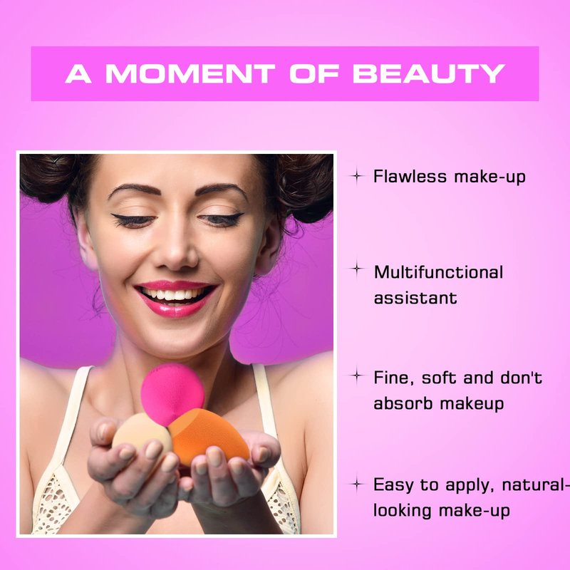 Veehaa 12PCS Makeup Sponge Set, Latex Free Makeup Blender for foundation, Makeup Sponges egg shaped, Makeup Sponges for all areas