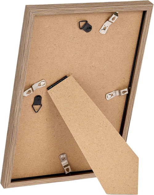JCJMY 8x12 Picture Frame - Rustic Brown Wall Mount or Tabletop Display with Shatter-Resistant Plexiglass