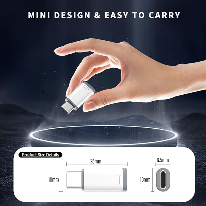 NICE BUDDY 4 Pack Lightning to USB C Charging Adapter for iPhone 15/16/17 Pro Max/Plus-Only Charging Adapter