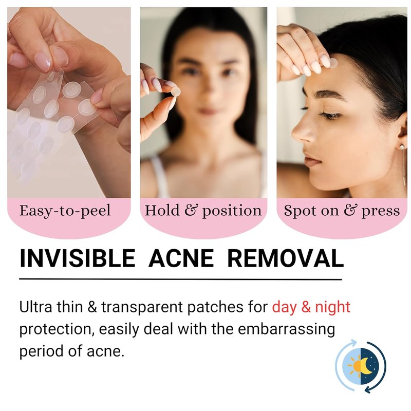 Hydrocolloid Acne Patches - Clear Pimple Patch with Salicylic Acid & Tea Tree Oil | 96 Count, 3 Sizes