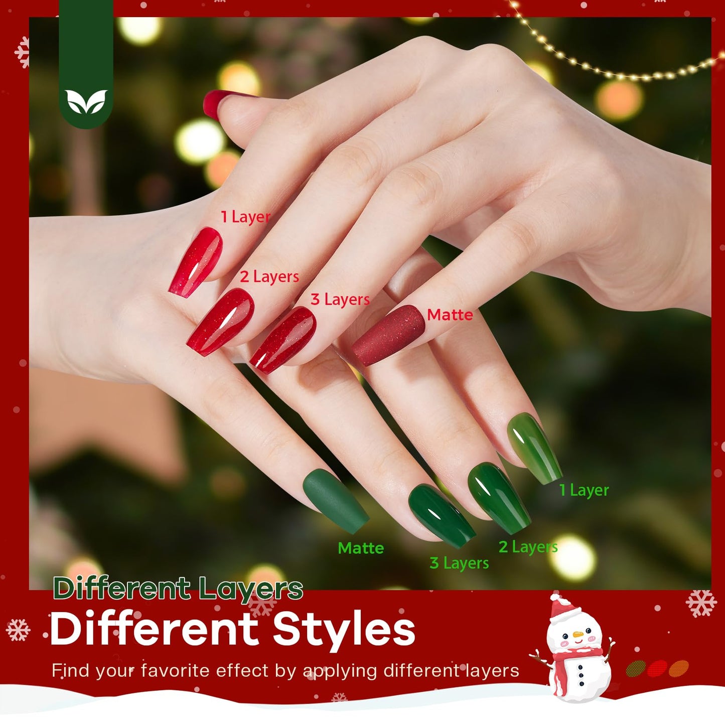 Morovan Christmas Nail Polish Set: 2026 Glitter Gifts Ideas Red Green Gold Silver Fingernail Polish Kit Winter Quick Dry Regular Nail Polish Pack Manicure for Women Girls Holiday Party