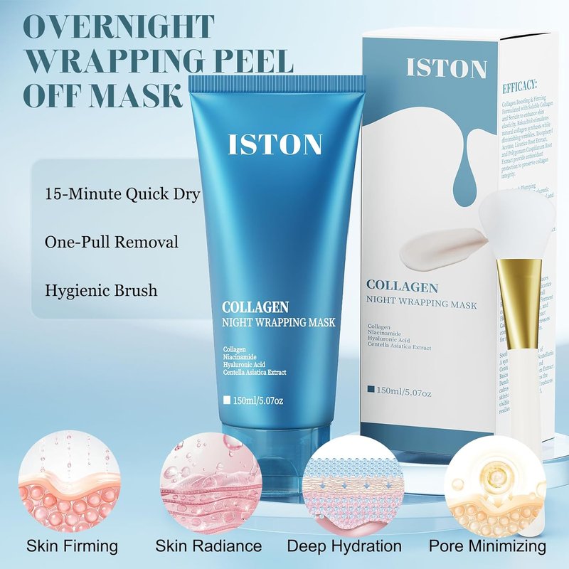 Collagen Night Wrapping Mask - Overnight Peel Off for Firmer, Hydrated Skin | 5.07 fl Oz