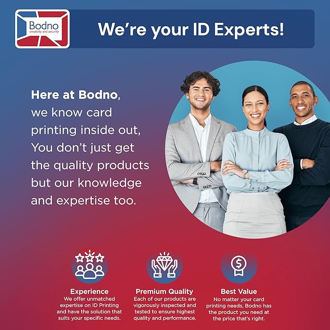 Bodno Magicard 600 Single Sided ID Card Printer & Complete Supplies Package ID Software - Gold Edition