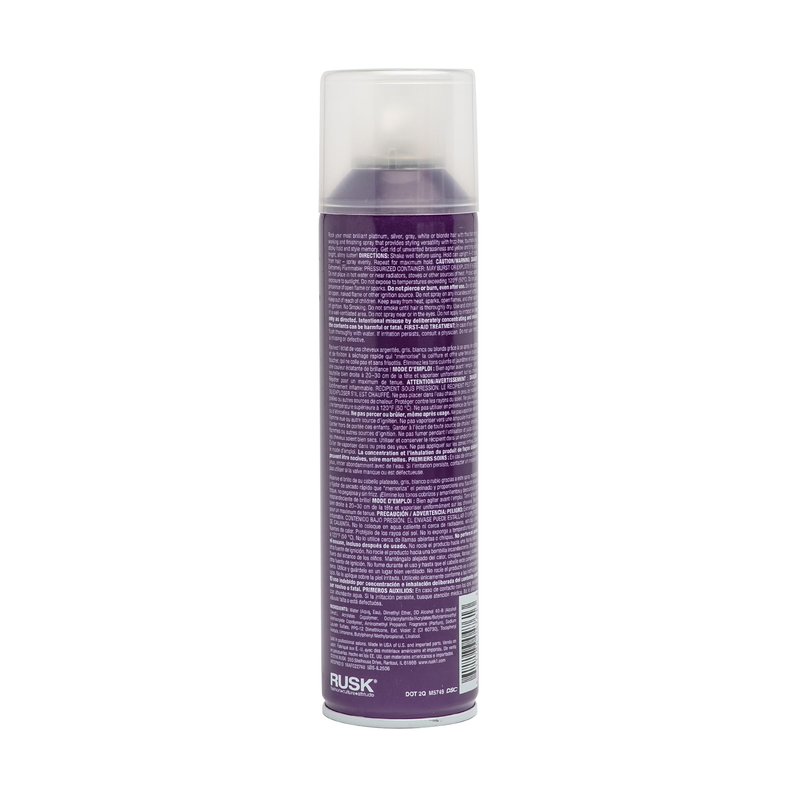 RUSK Deepshine PlatinumX Hairspray, Fast-Drying Finishing Spray, All-Day Humidity Resistance Provides Strong Hold, Shape, and Body for a Shiny Look, 10.2 oz
