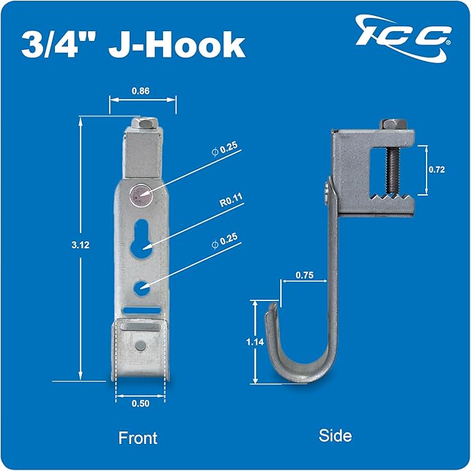 ICC J-Hook in 25 Pack (Beam Clamp, 3/4 in)