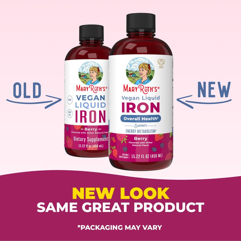 Iron Supplement for Women Men & Kids | Liquid Iron Supplement for Women Men & Kids | Iron for Healthy Blood & Oxygen | Ages 4 & Up | Sugar Free | Vegan | Non-GMO | Gluten Free | 16 Fl Oz