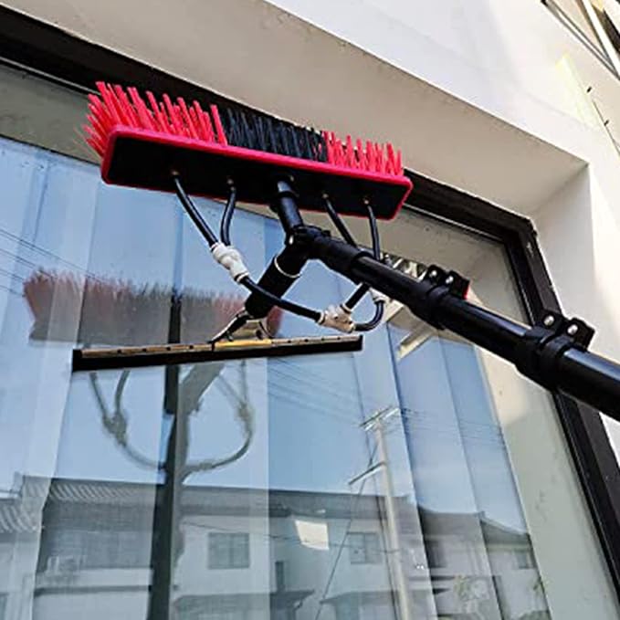 Telescopic Hydrocleaner Cleaning Brush, Multi-Purpose Water Spray Brush for Cleaning Window Solar Panels, 3.6m-10.8m Solar Panel Cleaning Equipment, Roof Cleaning Tools,10.8m