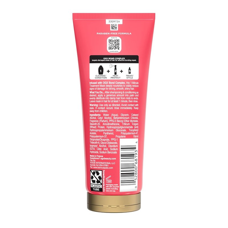 OGX Repair & Protect Bond Protein Hair Mask - Deep Conditioning Treatment for Shiny, Smooth Hair | 6.7 fl. oz