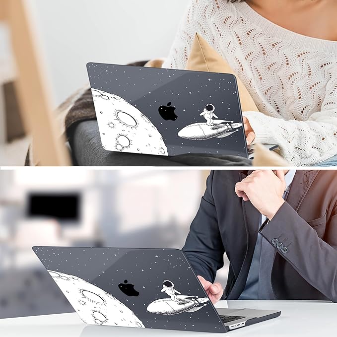 TWOLSKOO for MacBook Air 13 inch Case M5 2026 M4 2025 M3 M2 2024-2022 A3449 A3240 A3113 A2681, Plastic Hard Shell & Keyboard Cover & Type C for MacBook Air 13.6 inch Case, Flying Astronauts