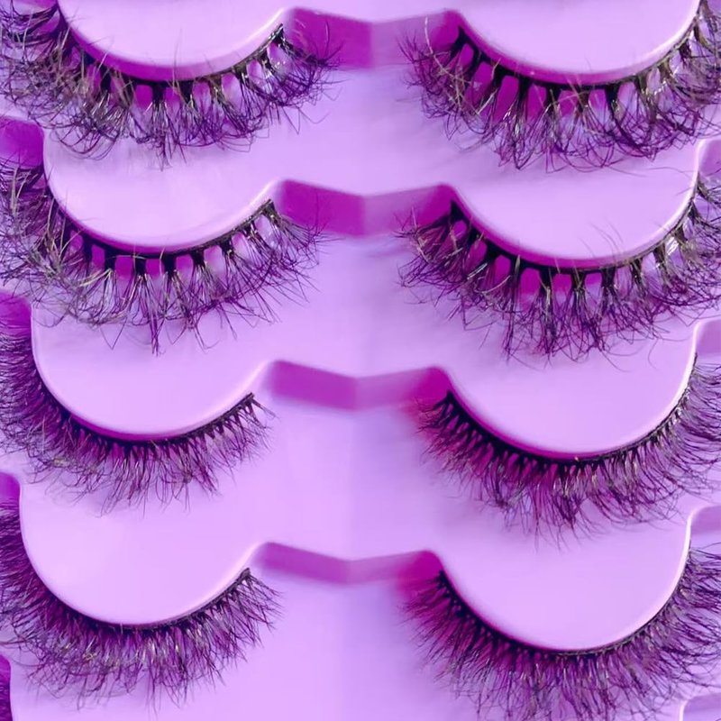 Volume Dramatic False Eyelashes,20 Pairs 8D Cat Eye Lashes,Fluffy Soft Wispy D Curl Lashes,4 styles Mixed Faux Mink Eyelashes for Makeup