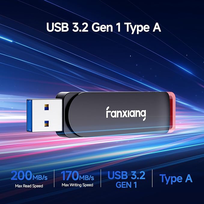 fanxiang 2 Pack 64GB USB Flash Drive, Metal Thumb Drives, USB 3.2 Up to 200MB/s Type A Memory Stick for Storage and Backup, F309
