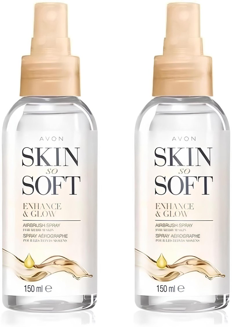 AVON SKIN SO SOFT Enhance & Glow Airbrush Tanning Spray, 150ml, Sun-Kissed Glow, Quick Drying 150 ML (2-PACK)