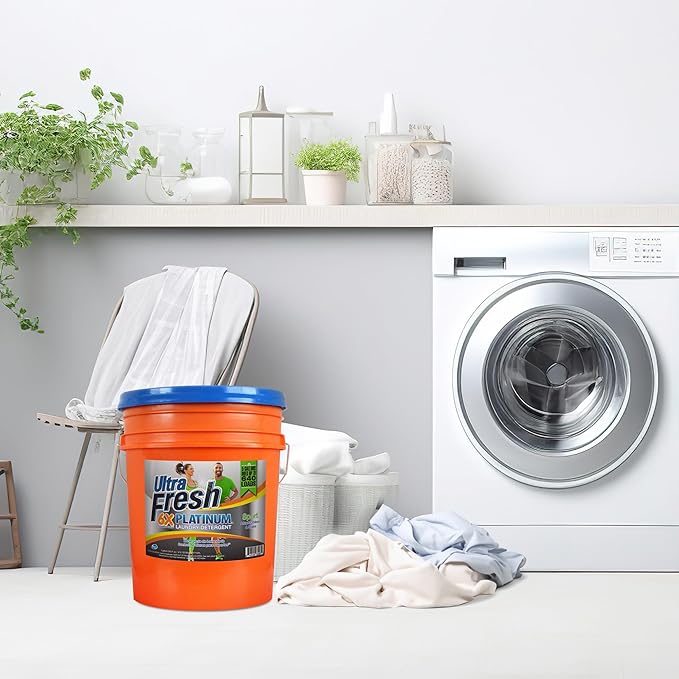 Ultra Fresh Platinum Sport 5 Gallon 6x Laundry Detergent Suitable for All Machine Type and Up to 640 Laundry Loads with Pump (5 Pack)