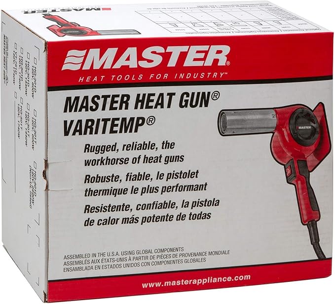 Master Appliance VT-751D Industrial Heat Gun, Quick Change Plug-In Heating Element, Variable Temperature Heat Gun, 130F to 1200F, 120V, 1740W, 14.5 Amps, Engineered In USA