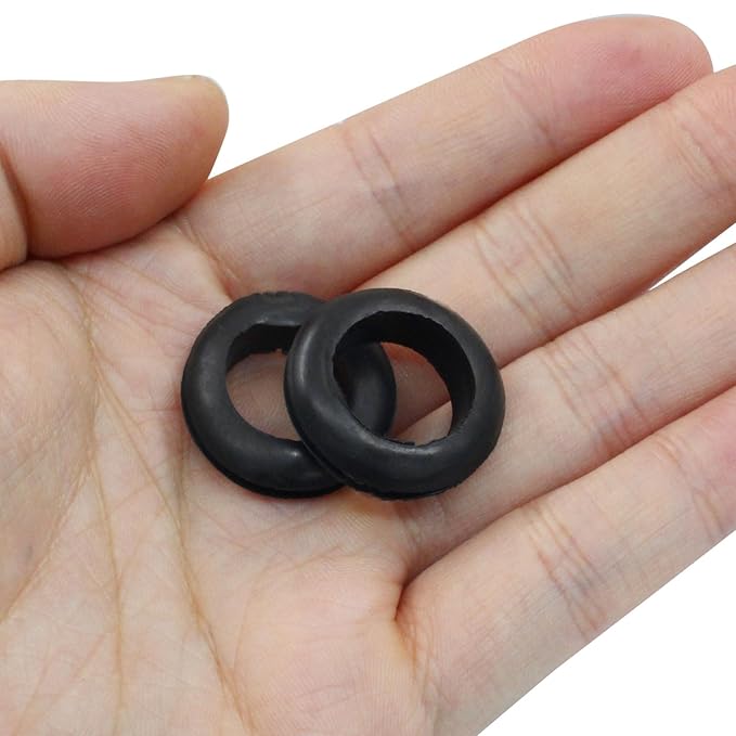 Kyuionty 24 Pcs Rubber Grommets, 5/8" Inside Diameter 3/4" Drill Hole Rubber Wire Grommets O Ring Grommets for Wire, Firewall, Cables, Plugs, Automotive(Black)