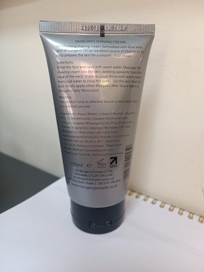 Morgan's Pomade Shaving Cream - Minimizes Razor Burn & Softens Facial Hair | 5.2 Fl Oz with Aloe Vera & Vitamin E