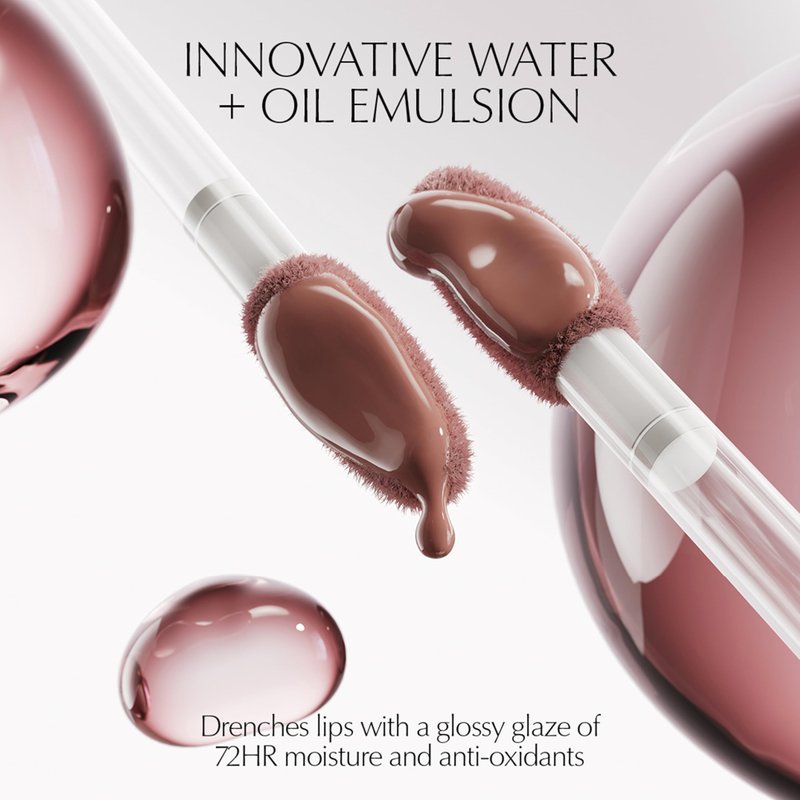 Estée Lauder Glossy Pout Lip Oil | Plumping & Moisturizing with a Sheer Tint | Includes Hyaluronic Acid + Vitamin E, 03 Rose Water