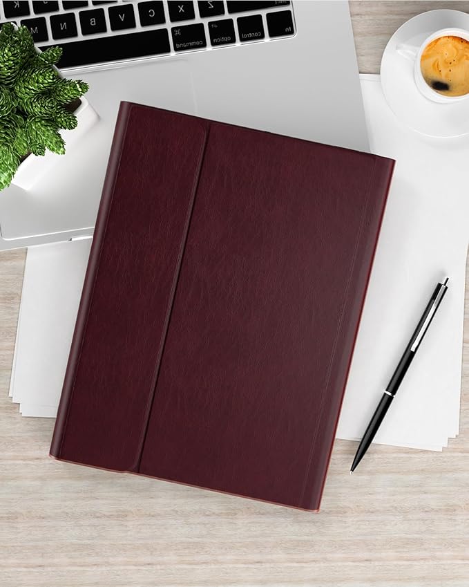 OPAKIT PU Leather Keyboard Case for iPad Air 5th/4th Generation 10.9 Inch & Pro 11 Inch 1st-4th Gen, 7-Color Backlit BT Folio Keyboard with Pencil Holder, Compatible with iPad Air 11 Inch M2 (Wine)