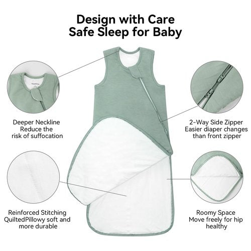 BubblePanda Rayon Made from Bamboo Sleep Sack 18-24 Months 1.0 Tog Soft Toddler Sleeping Sack 2t for Babies 2-Way Zipper Baby Wearable Blanket