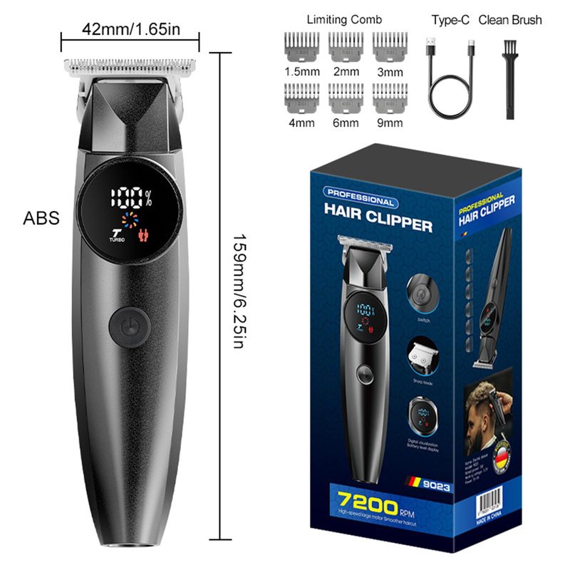 RDRVA Hair Clippers,Ball Trimmer Pubic Hair Groomer Cordless Rechargeable Hair Clippers with LED Lighting Portable Body Grooming Travel for Him Dad(Black)