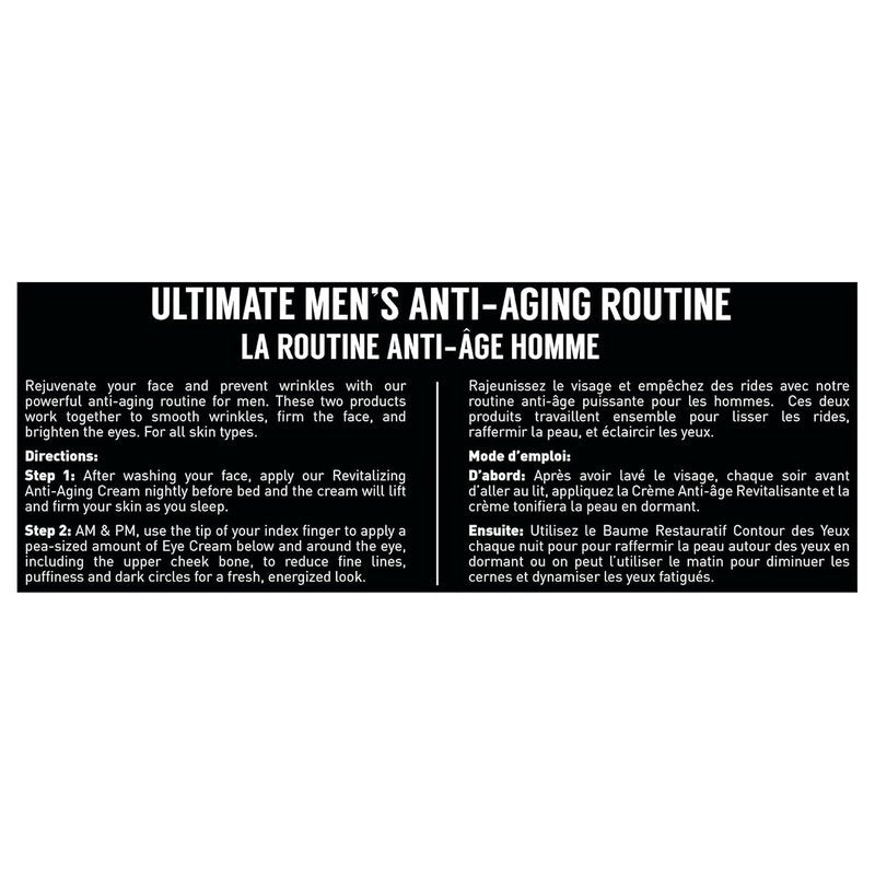 Brickell Men's Ultimate Anti-Aging Routine | Night Face Cream & Eye Cream for Wrinkles, Puffiness & Dark Circles - Hyaluronic Acid & Peptides