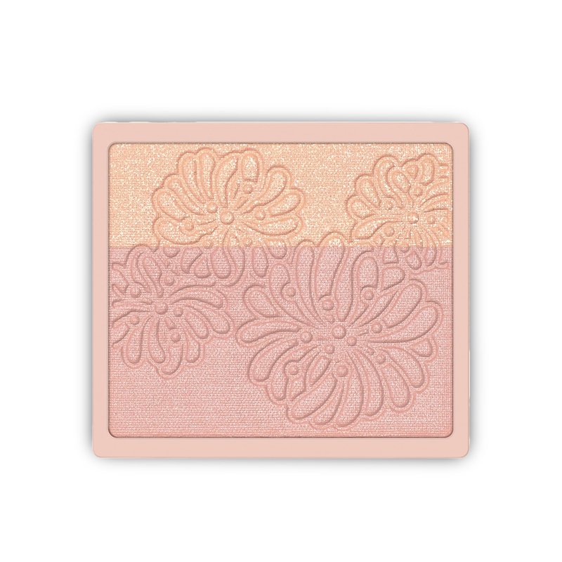 Paul & Joe Pressed Blush Palette Refill Only, Case Sold Separately, Oil-Absorbing Blush Powder, Bi-Color Face Blushes with Fitting Veil Powder, Light Rose and Light Pink, 03 Lit De Princesse, 0.17 oz
