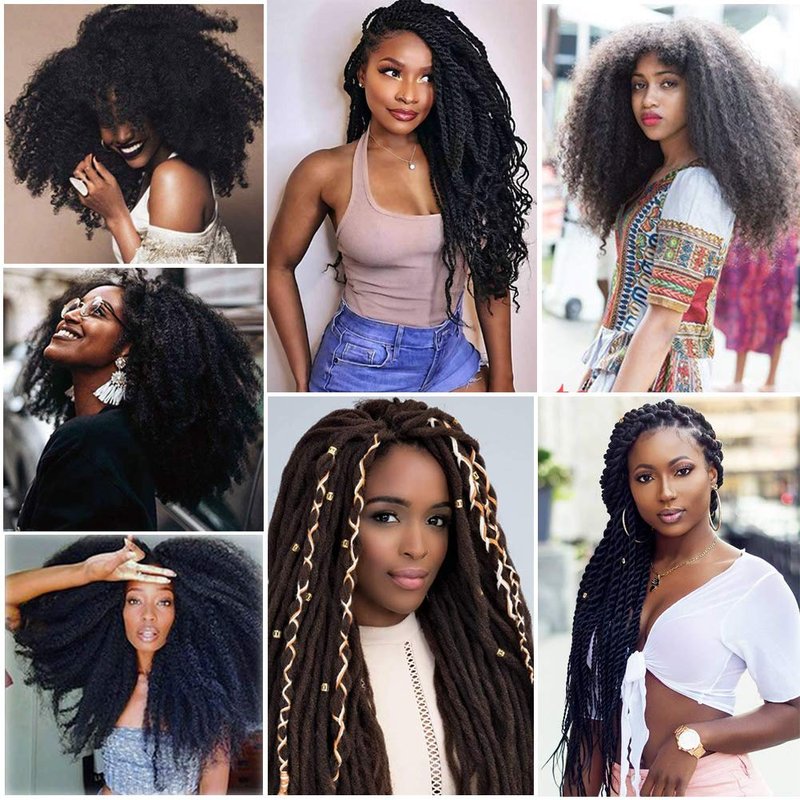 Dansama Marley Hair, 24 Inch Marley Twist Braiding Hair, 6 Packs Braiding Hair Extensions (24 Inch (Pack of 6), T30)