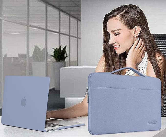 MOSISO Compatible with MacBook Air 13 inch Case M5 2026 M4 2025 M3 M2 2024-2022 A3449 A3240 A3113 A2681,Hard Shell&Sleeve Bag&Keyboard Skin&Webcam Cover&ScreenFilm for MacBook Air 13.6, Lavender Gray