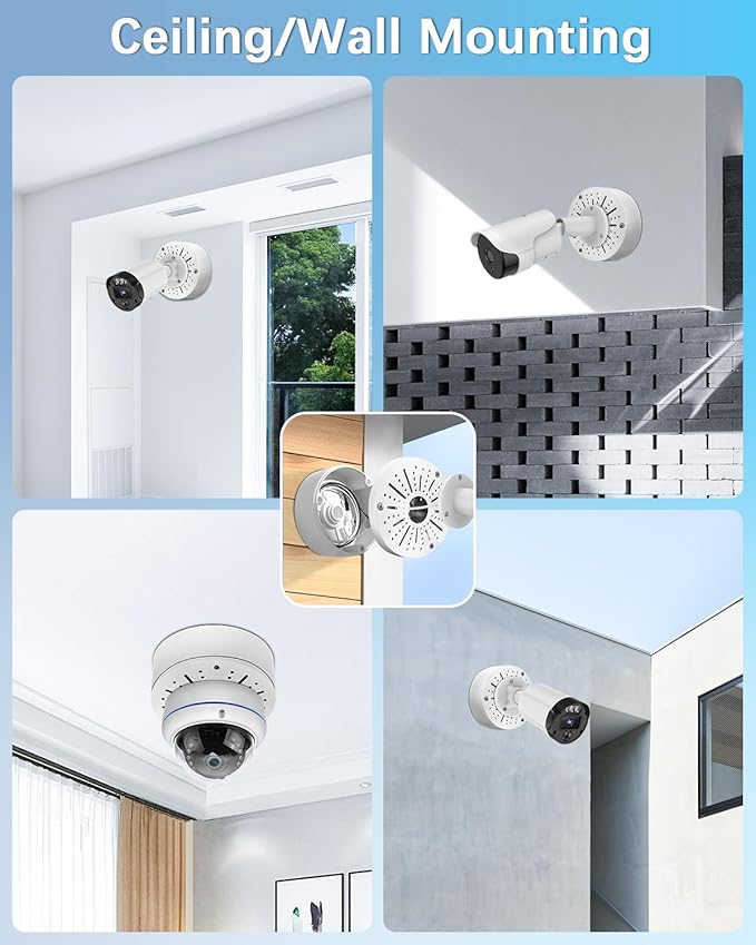 WEILAILIFE 【Compatible Almost All Cameras Type】 Security Camera Junction Box, Universial CCTV Camera Junction Boxes, Outdoor Surveillance Camera Mount Bracket (4 Pack)