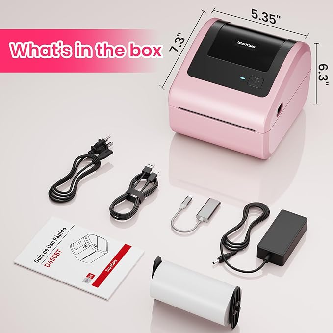 Omezizy Bluetooth Thermal Label Printer 4x6 - D450BT Shipping Label Printer for Small Business, Shipping Packages, Office, Home, Compatible with USPS, Shopify, Amazon, Tiktok