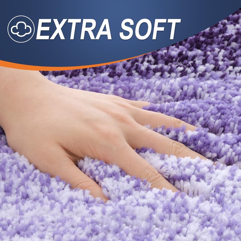 OLANLY Bathroom Runner Rugs Mat 47x17, Extra Soft Absorbent Microfiber Bath Rugs, Rubber Backing, Quick Dry, Washable Long Bath Mats for Bathroom Floor, Tub and Shower, Home Decor Accessories, Violet