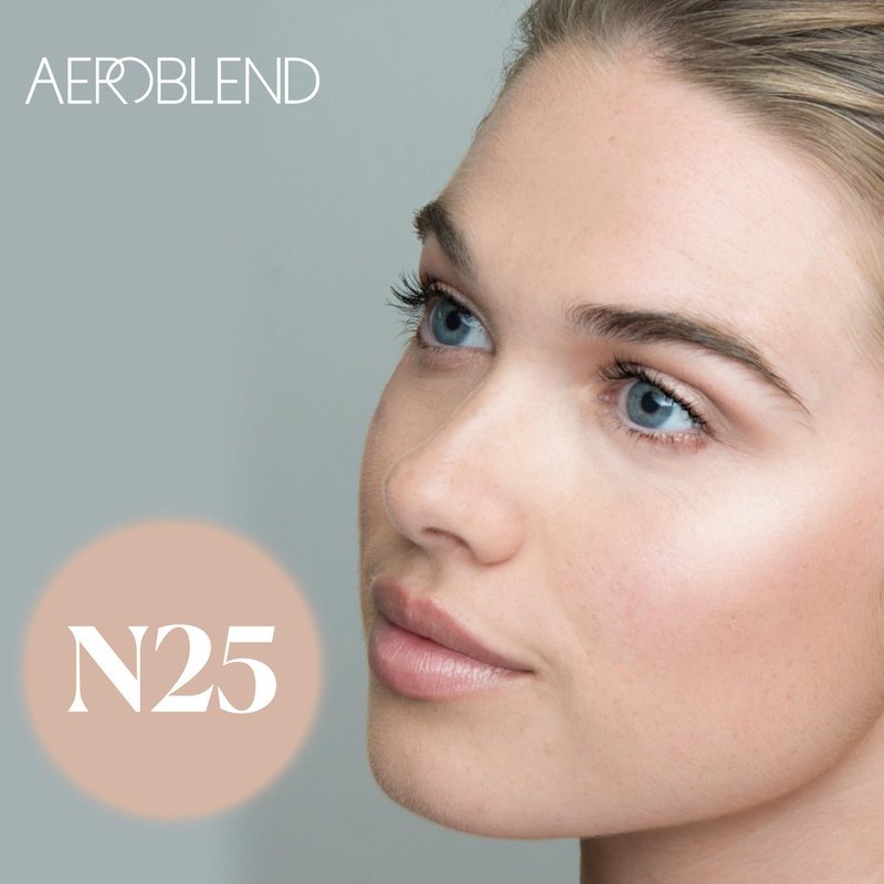 AEROBLEND Airbrush Foundation Makeup: Professional, Water-Based, Buildable, Long-wearing, For all skin types, 1 oz (N25)