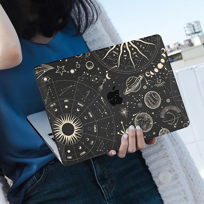 LCMOCICO Compatible with MacBook Pro 13 inch Case 2022 2021-2016 A2338 M2/M1 A2251 A2289 A2159 A1989 A1706 Model, Pattern Plastic Hard Shell Keyboard Cover Screen Film Webcam Cover, Constellation