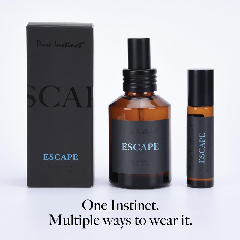 Pure Instinct ESCAPE The Original Pheromone Infused Essential Oil Perfume Cologne - Men's Collection - TSA Ready (Spray Bottle 2 Fl. Oz./60mL)