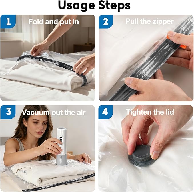 Space saving Vacuum Storage Bags for Travel Packing with Pump