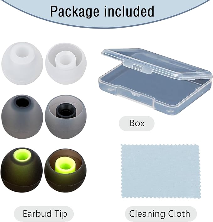 MMYQXI Earbud Replacement Tips Silicone Earbud Covers Fit for in-Ear Headphones (Inner Hole 3.8mm -5.1mm) 9 Pairs S/M/L