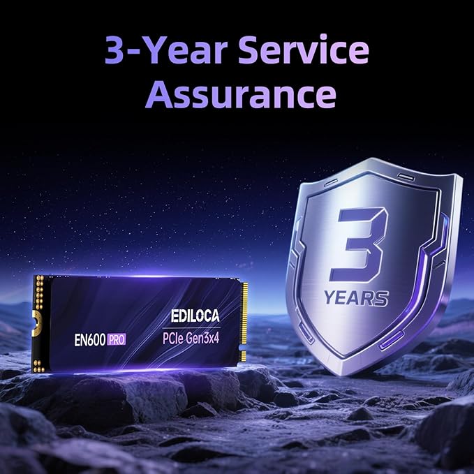 Ediloca EN600 PRO SSD 2TB PCIe 3.0 Gen 3x4, NVMe M.2 2280, Up to 3200MB/s, Internal Solid State Drive, SLC Cache 3D NAND TLC, Graphene Cooling Sticker, Storage for PC, Desktop and Laptops