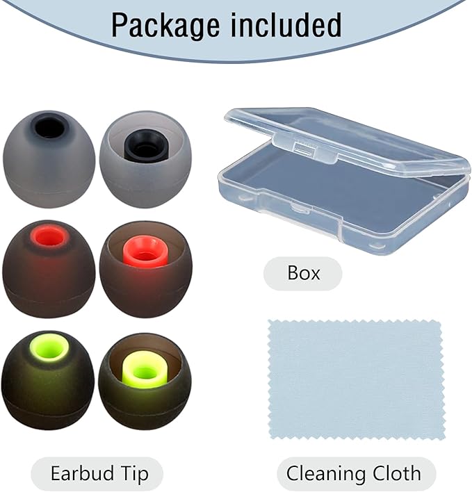 MMYQXI Silicone Replacement Earbud Tips Earbud Covers Ear Tips Fit for in-Ear Headphones (Inner Hole 3.8mm -5.1mm) Earbud Replacement Tips 9 Pairs